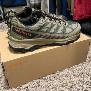 Merrell Green and Tan Athletic Shoes with Rugged Sole